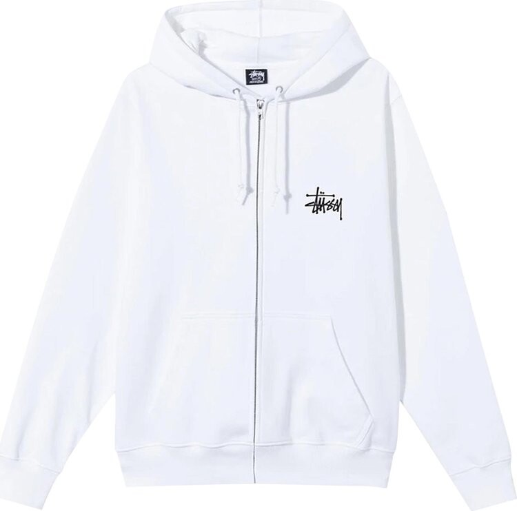 

Толстовка Stussy Basic Zip Hood 'White', белый