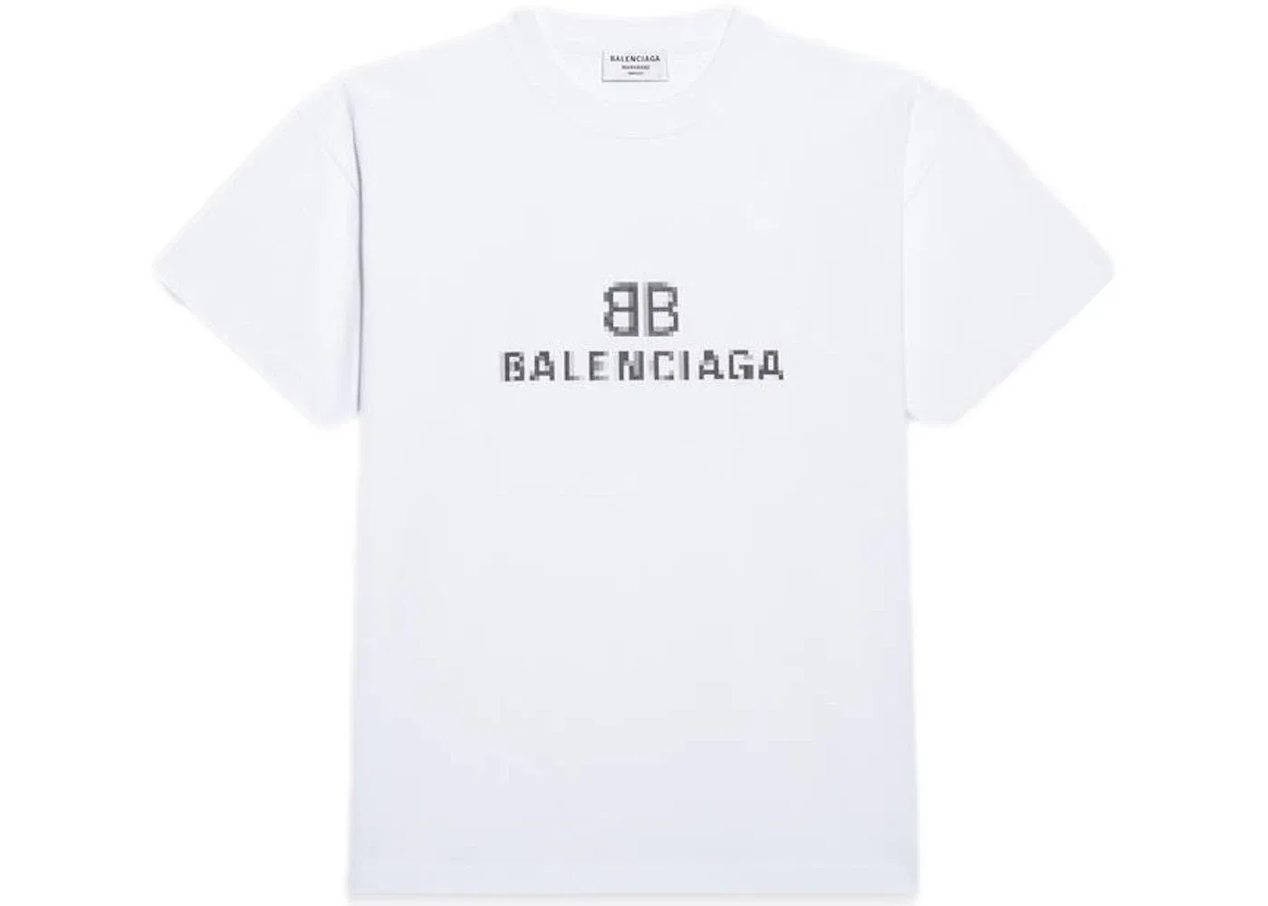 Женская футболка среднего кроя с принтом BB Pixel Balenciaga, White