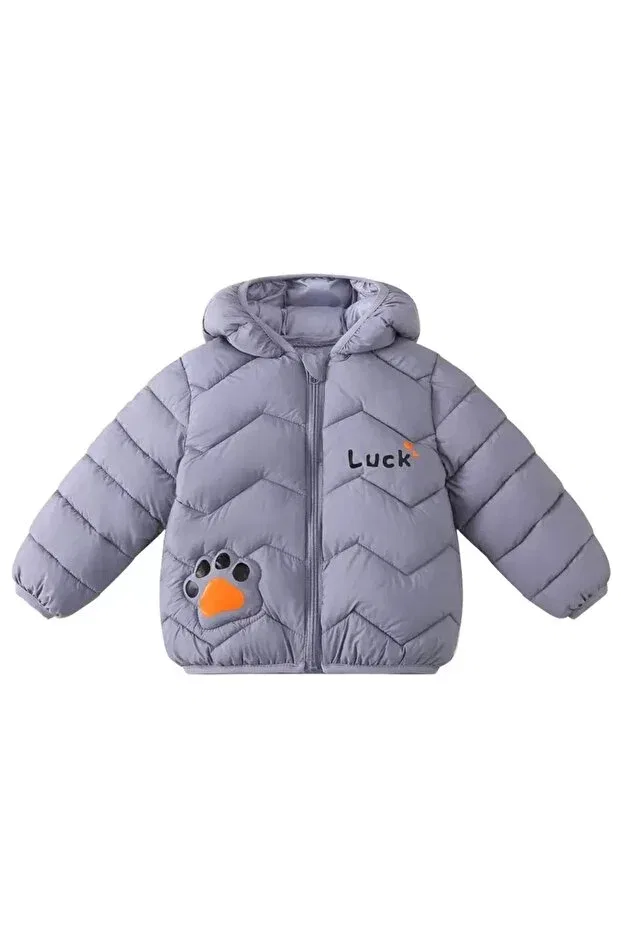 Детская зимняя куртка для девочек с принтом Children'S tiger patterned inflatable jacket Melisam.Msg, Gray