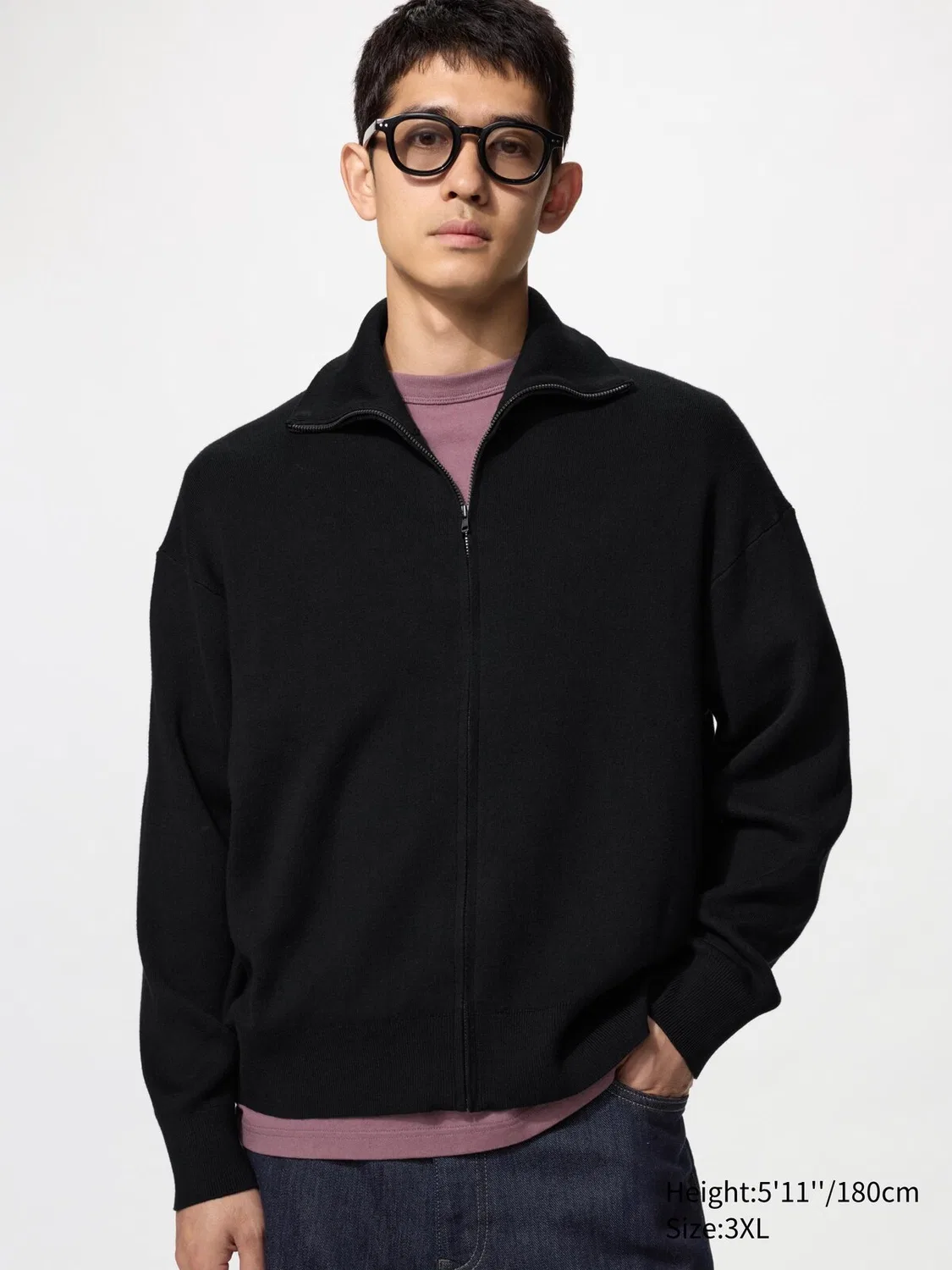 Кардиган Uniqlo, хлопковый, красный — фото 4