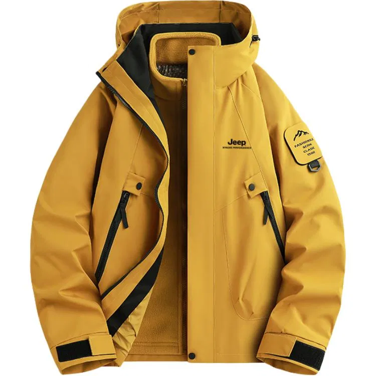 Детская куртка с капюшоном и отстегивающейся подкладкой, модель Other, Jeep, Pomelo Yellow