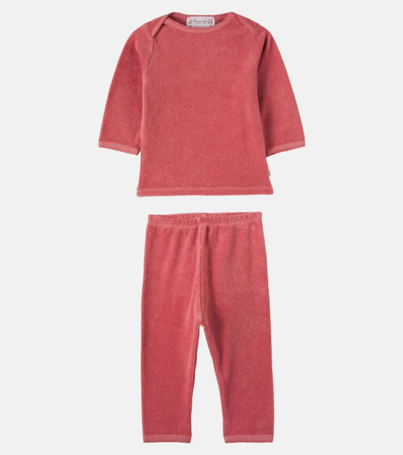 Комплект из хлопковой толстовки и брюк Baby Timi Bonpoint, розовый — фото 4