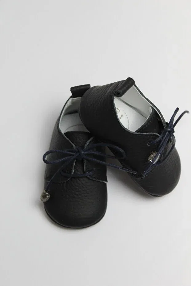 Детские мокасины кожаные Zeyno Ve Memo, Navy Blue — фото 2