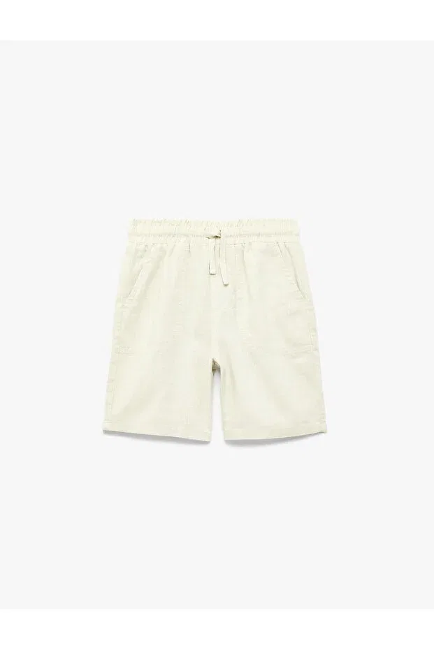 Детская рубашка с длинным рукавом из льна и вискозы Koton, Off White — фото 2