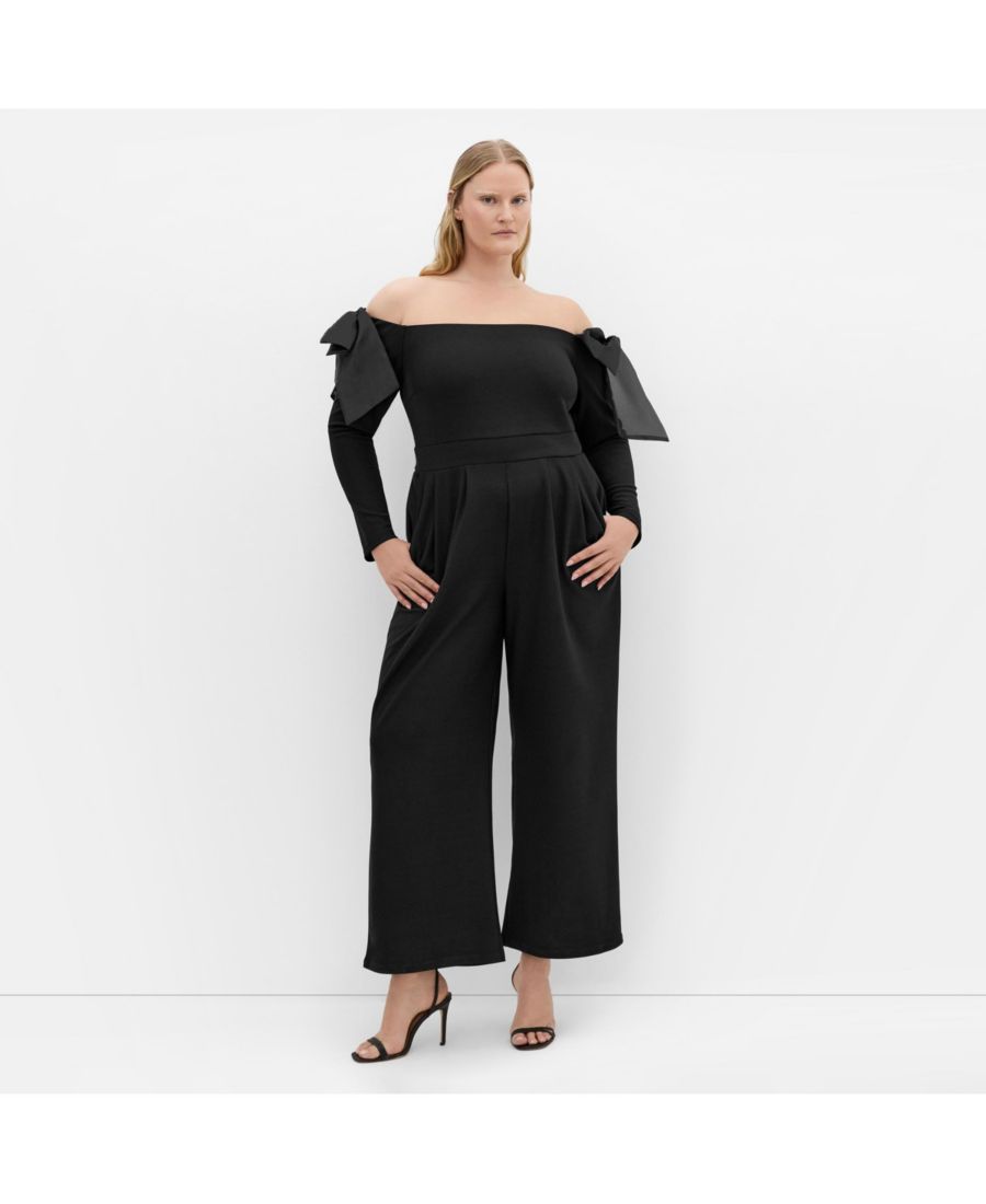 

Комбинезон Stacie больших размеров с открытыми плечами CITY CHIC, Black