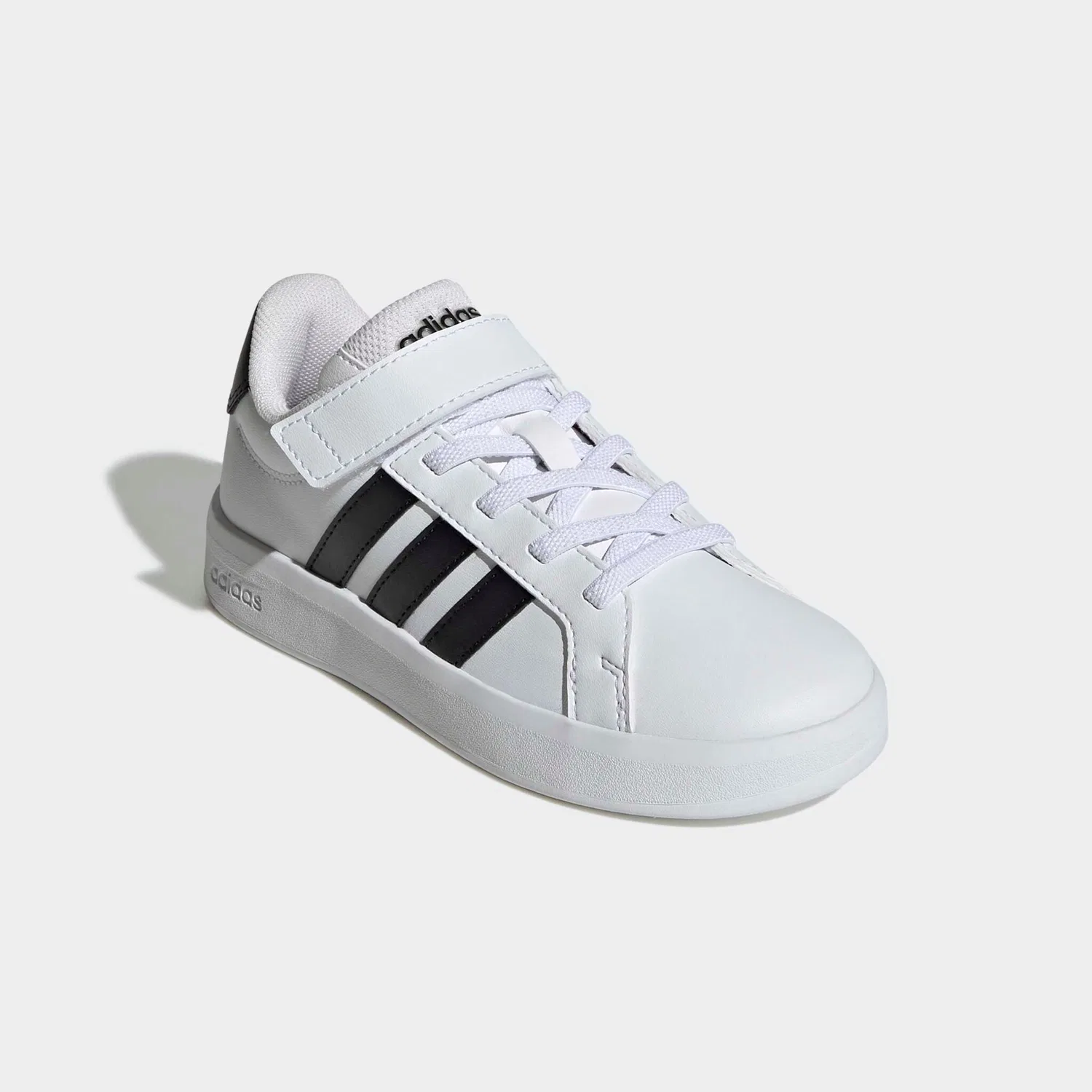 Детские спортивные кроссовки на шнуровке с верхним ремешком Adidas Sportswear, Cloud White/Core Black/Ftwr White
