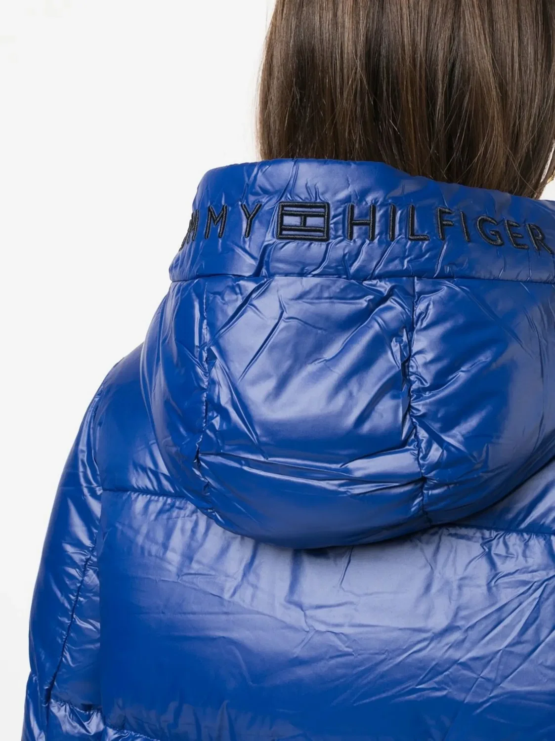 Удлиненная куртка с капюшоном цвета кобальт Tommy Hilfiger, кобальтовый — фото 2