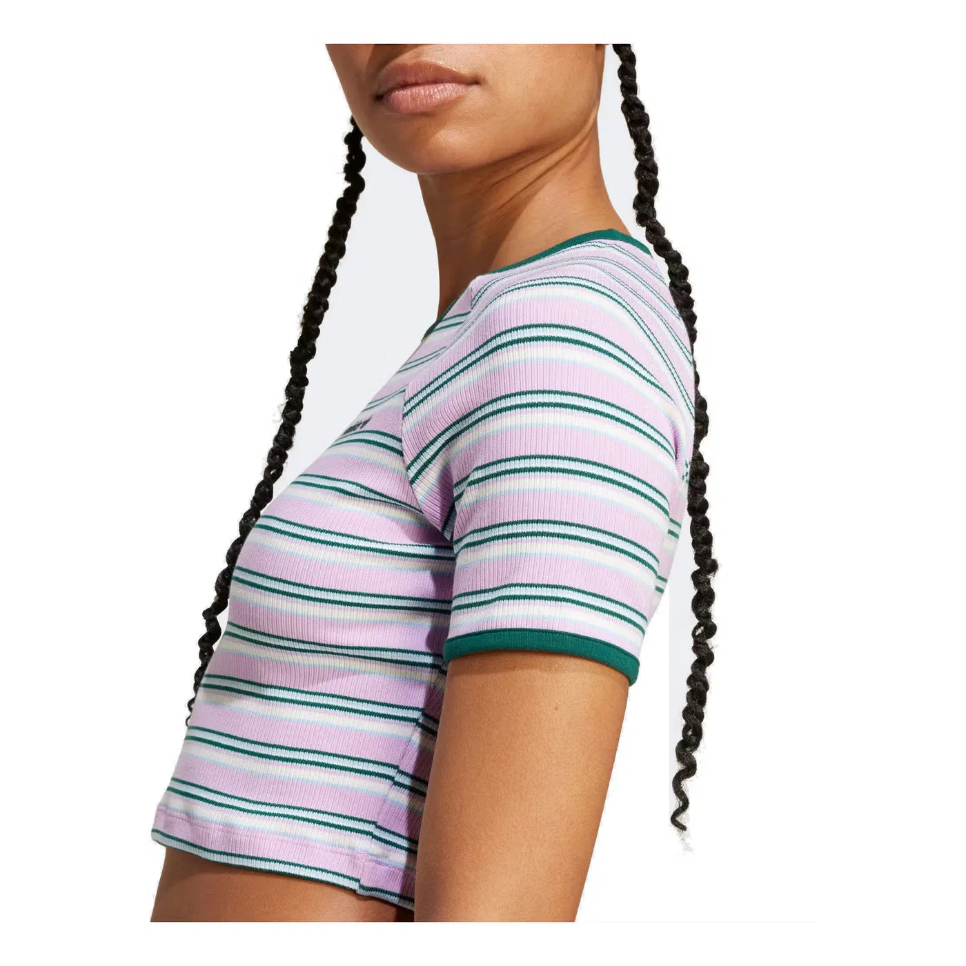Футболка с принтом '80s Rib Stripe Adidas, розовый — фото 2