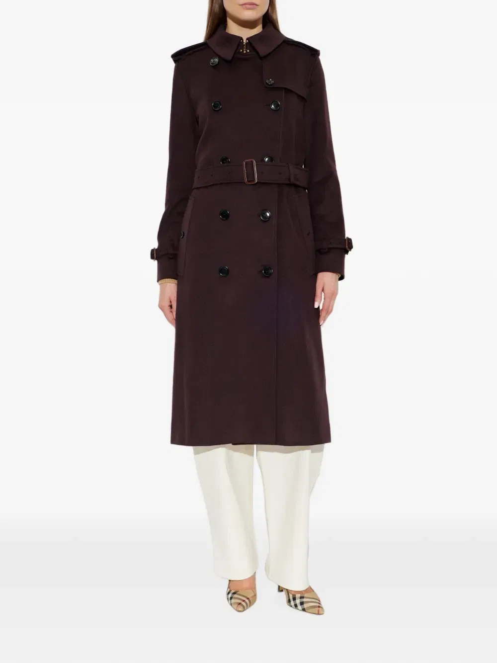 Пальто Kensington двубортное BURBERRY, фиолетовый — фото 3