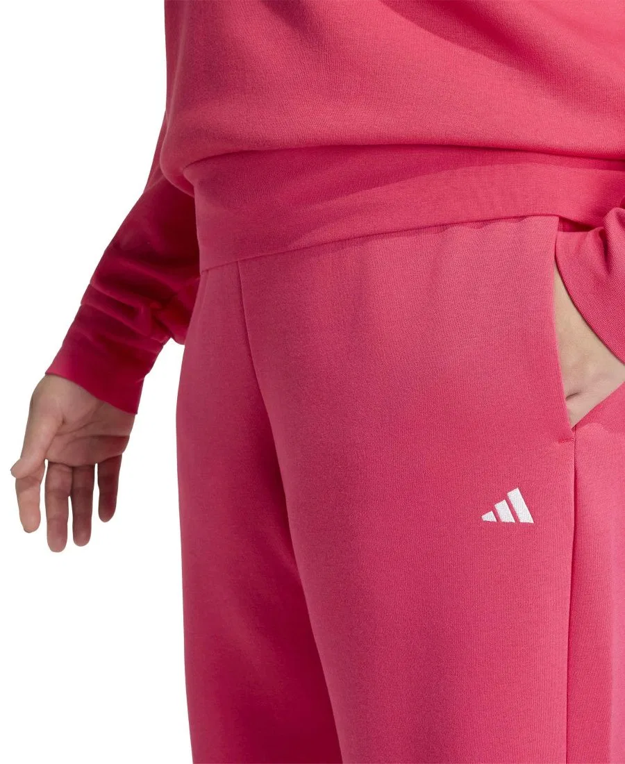 Спортивные брюки из футера с боковыми полосами adidas, Power Pink — фото 3
