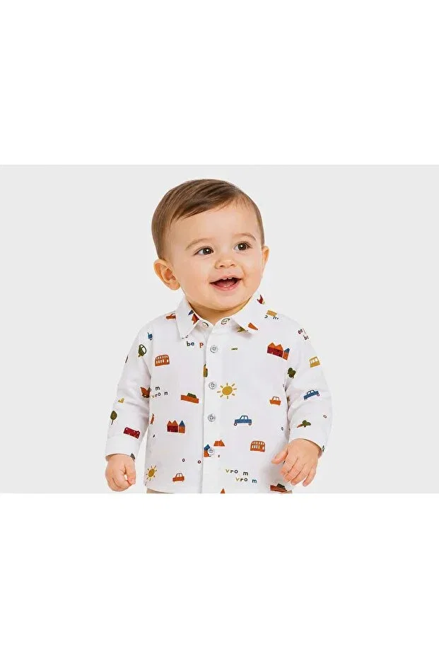 Детская рубашка для мальчиков с длинным рукавом Isis Baby Boy Shirt Outlet, White — фото 2