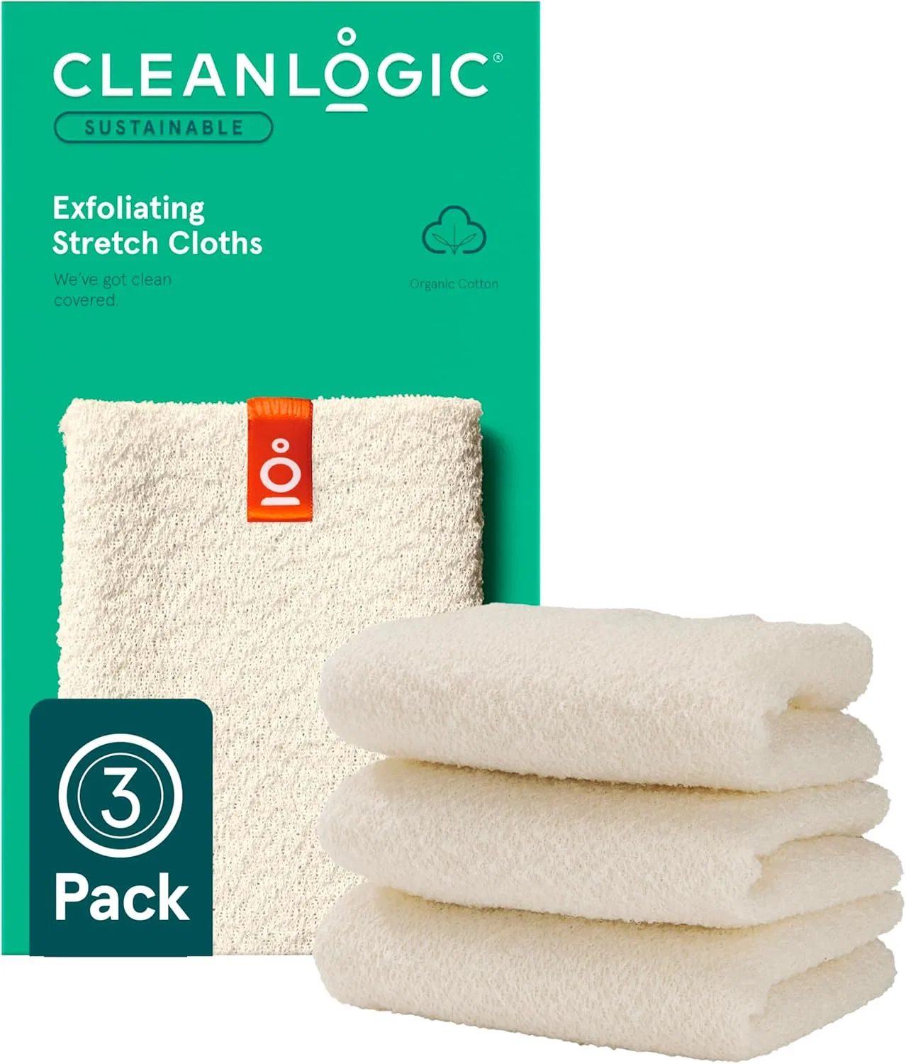 Мочалка для тела Cleanlogic, 3 шт, Stretch Fabric