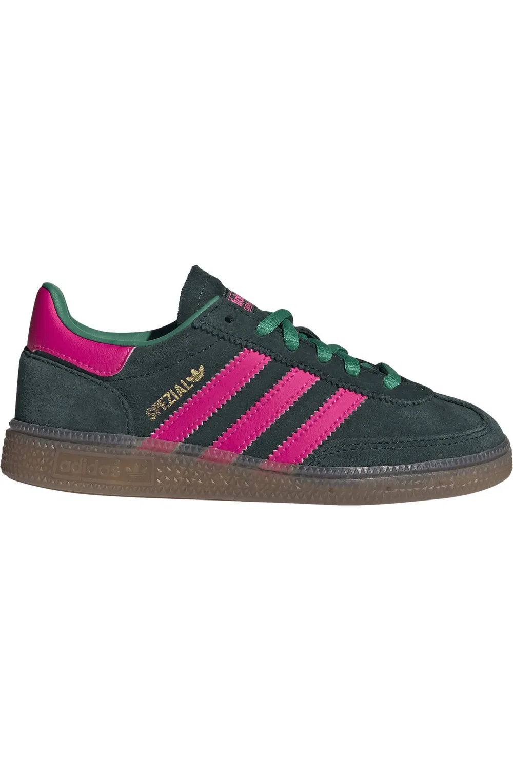 Детские кроссовки с цветочной вышивкой Handball Spezial adidas, Aurora Ivy/Shock Pink/Gum5 — фото 4