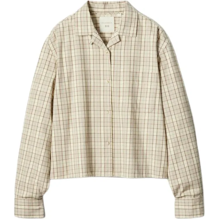 Женская рубашка с лацканами 32 Dark Beige UNIQLO, Dark Beige
