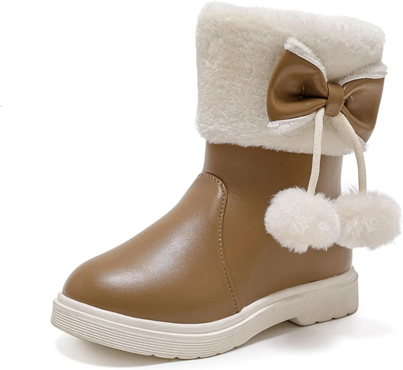 Детские зимние ботинки для девочек с мехом внутри, модель Girls Snow Boots