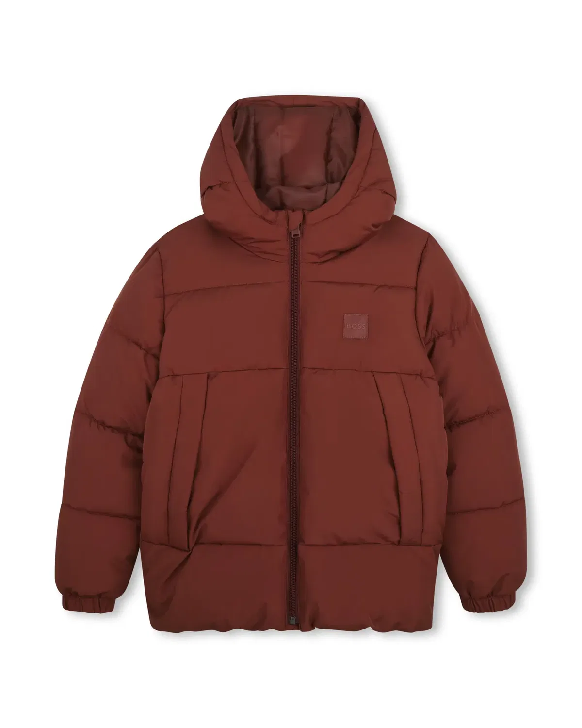 Детское пальто для мальчиков стеганое BOSS Kidswear, Burdeos