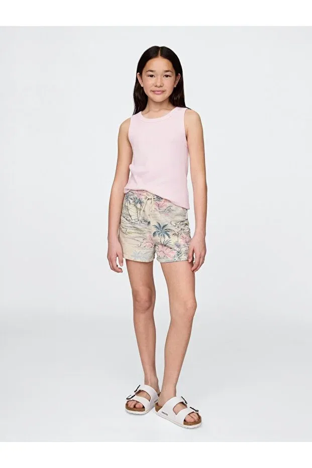 Детские шорты для девочек с принтом Basics Gap, Cream