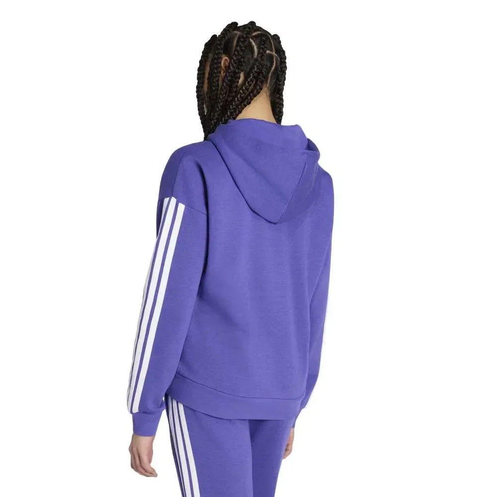 Худи на молнии Adidas Essentials 3 Stripes Fleece, фиолетовый — фото 2