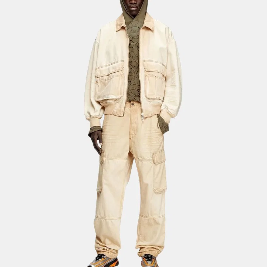 Джинсовая куртка Kurz, DIESEL, Beige Yellow — фото 3
