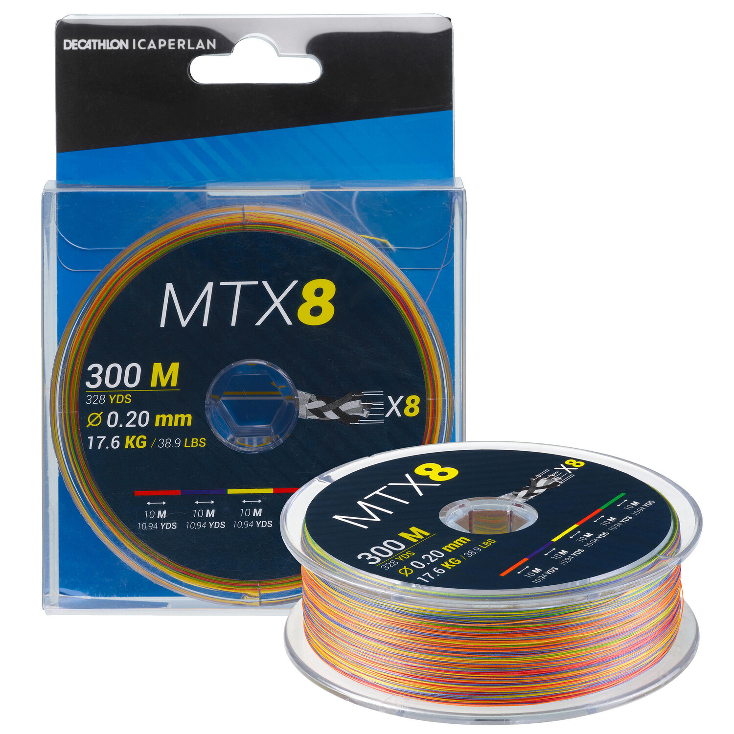 

Леска восьмипрядная плетеная MTX8 Multicolor 300 м 20/100 CAPERLAN