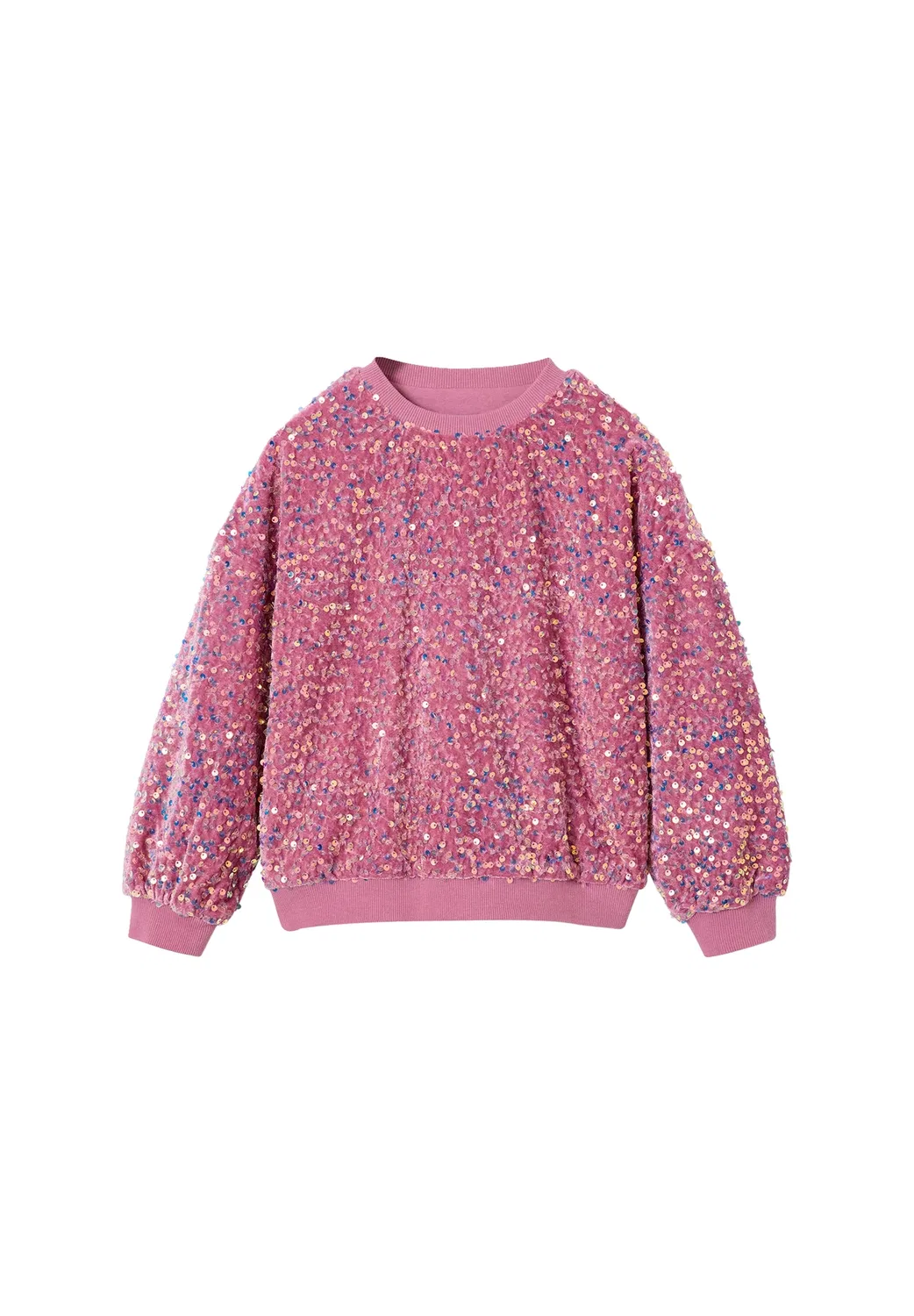 Mädchen samt-shirt mit pailletten - толстовка Vertbaudet, Malve