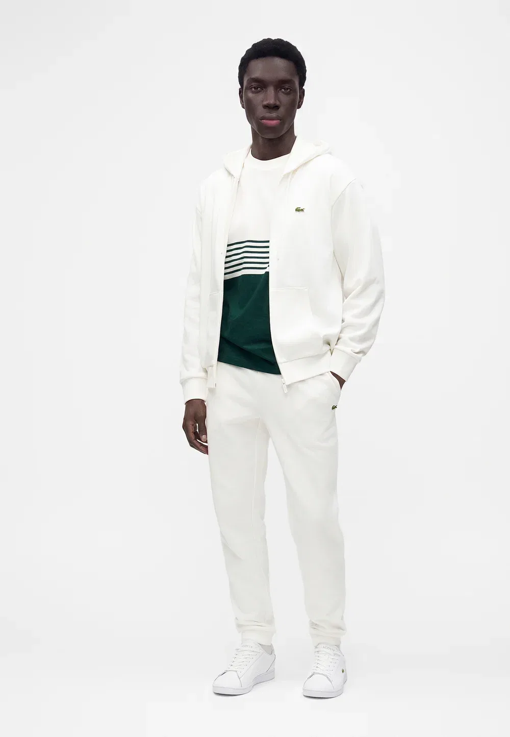Sh8864_132 - толстовка на молнии Lacoste, Flour — фото 2