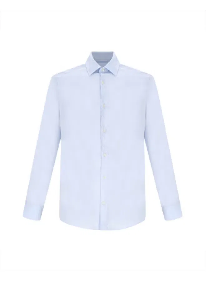 Рубашка с длинным рукавом, твиловая, Zara, голубой