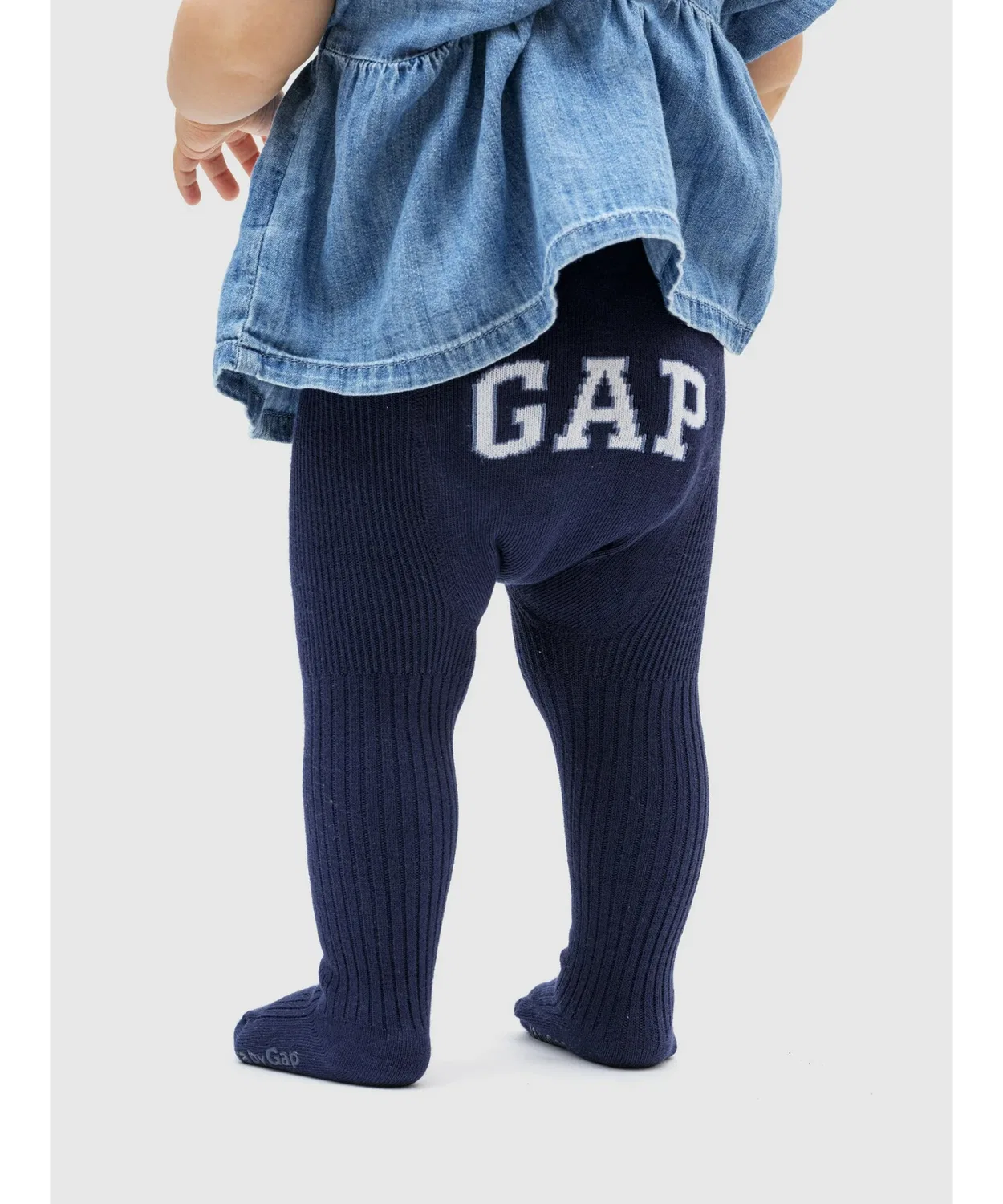 Детские колготки из кабельного трикотажа с логотипом GAP, Navy