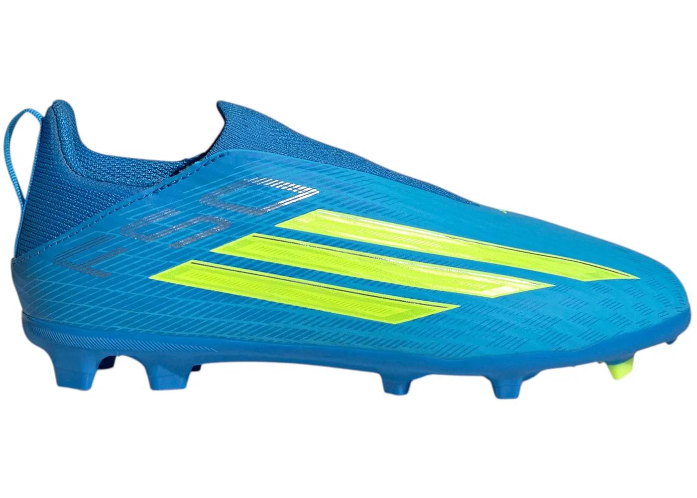 Детские бутсы Laceless FG/MG Adidas F50 League Ice Cold Precision Pack, Lucid Ray Blue/Team Solar Yellow 2/Lucid Aquamarine