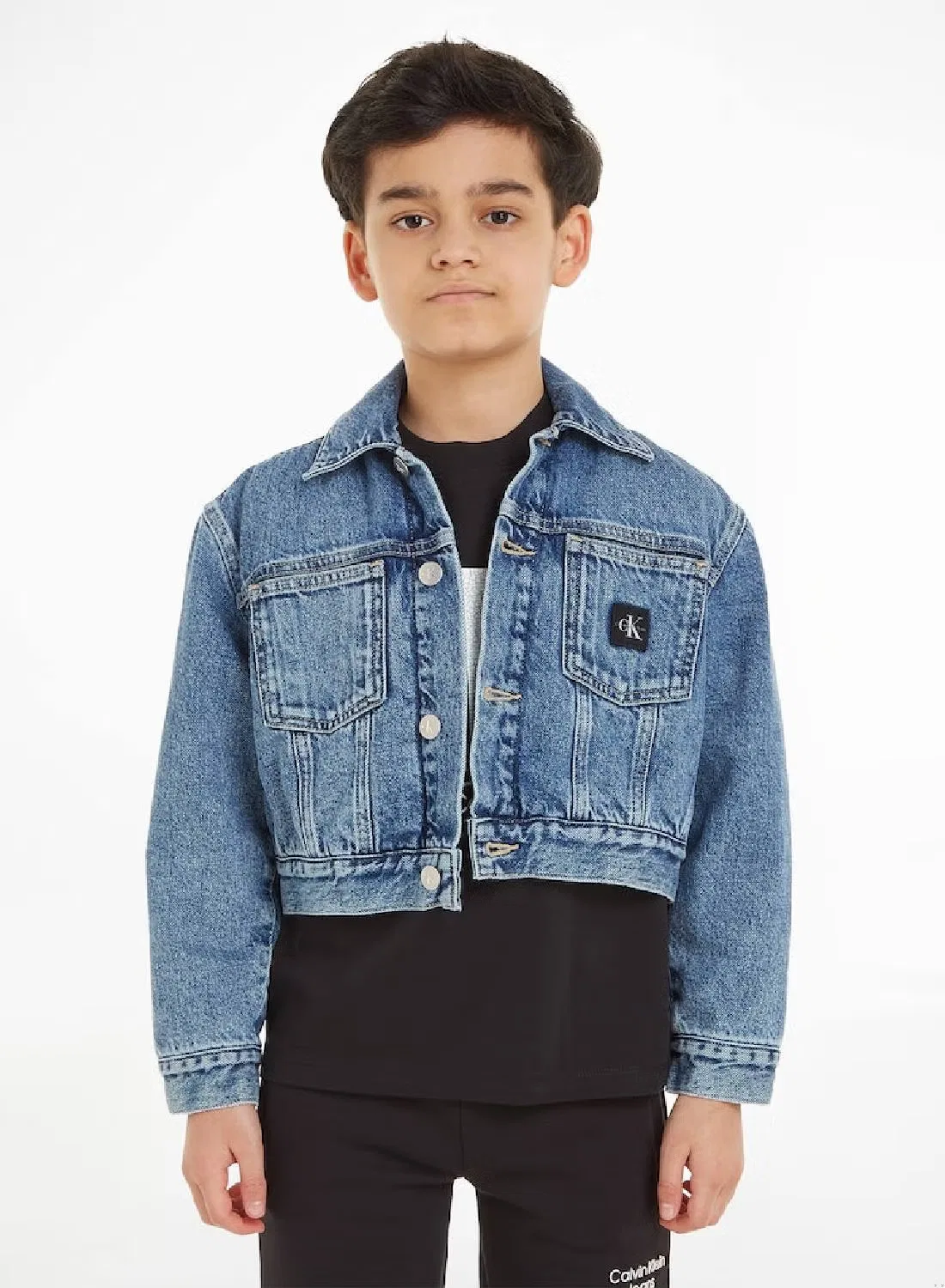 Джинсовая куртка свободного кроя для мальчиков Calvin Klein Jeans, синий