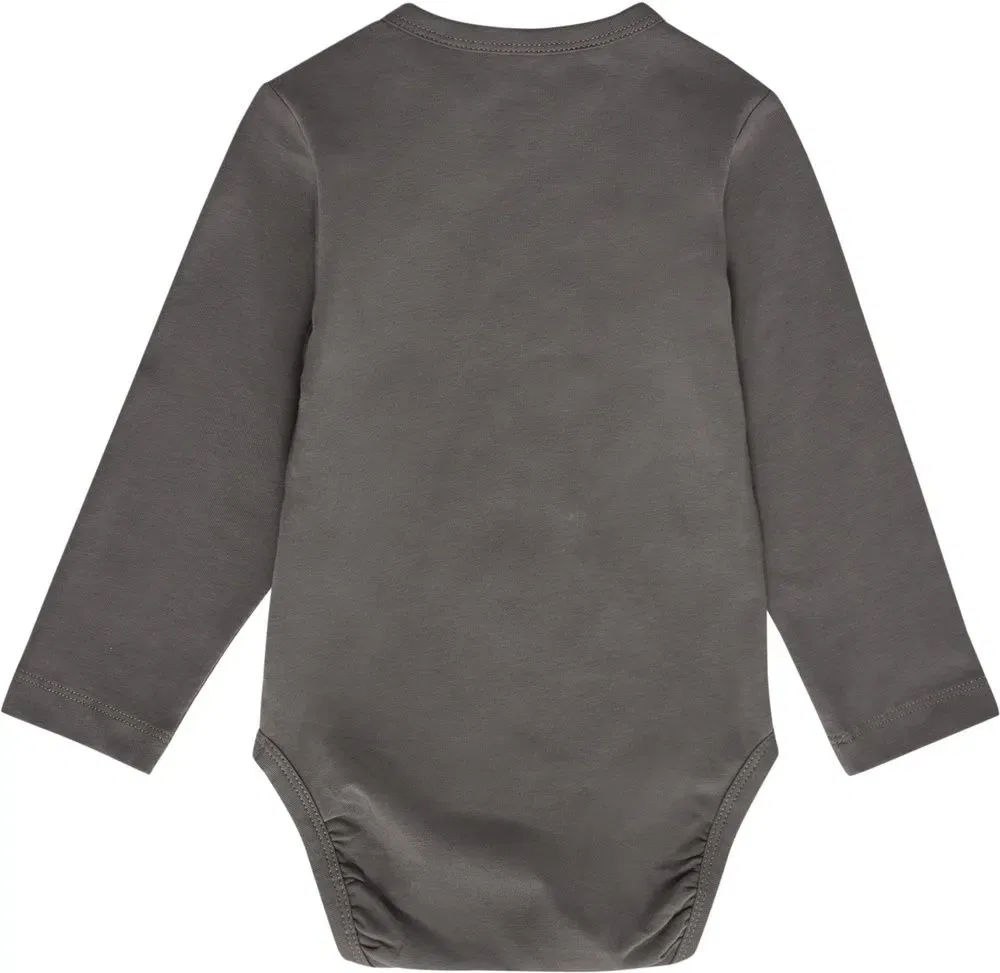 Боди с длинным рукавом Hmlmini Logo Body L/S Hummel, серый — фото 2