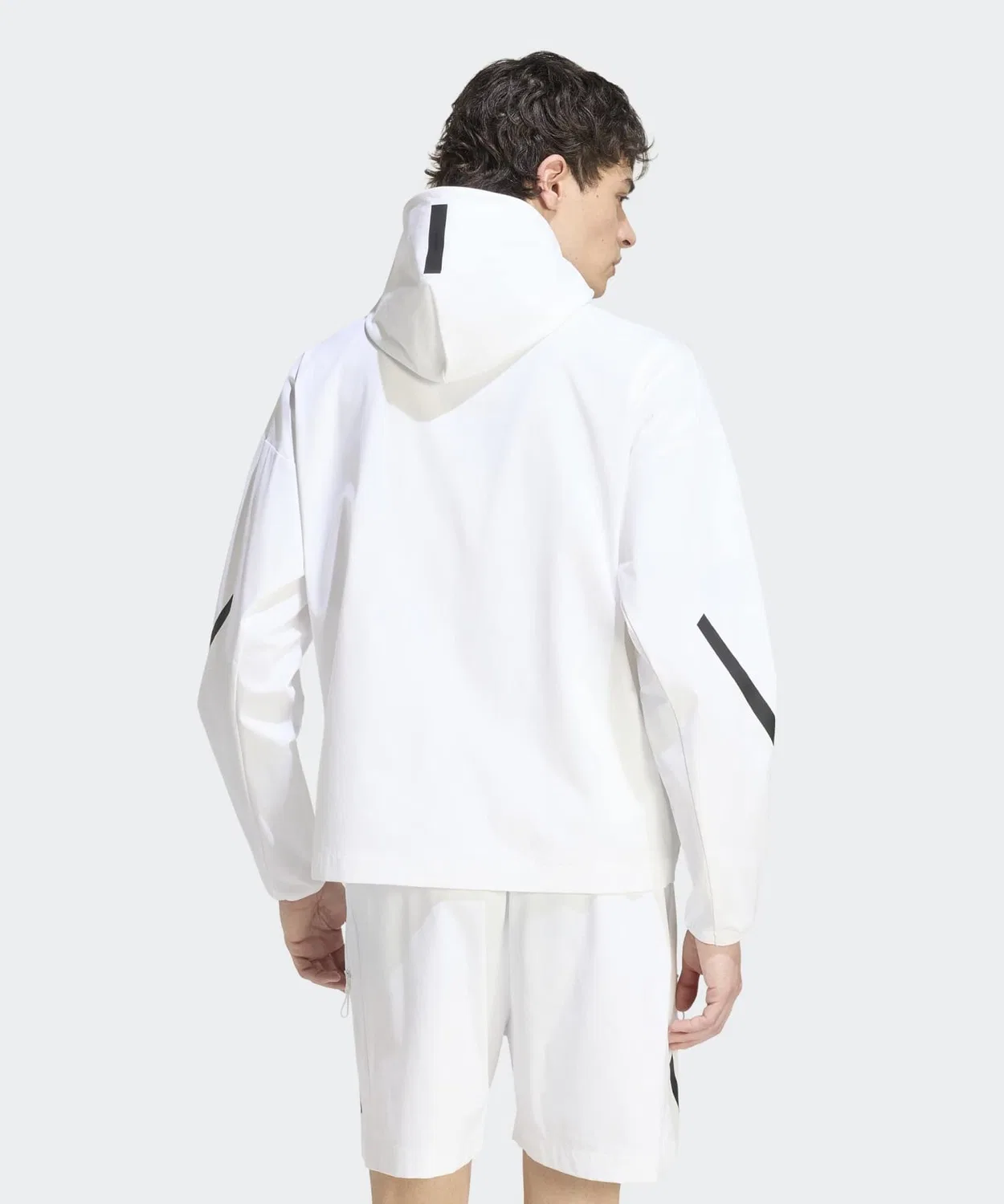 Мужской трек-топ с капюшоном из рипстопа Z.N.E. Woven Track Top Adidas, Белый — фото 2