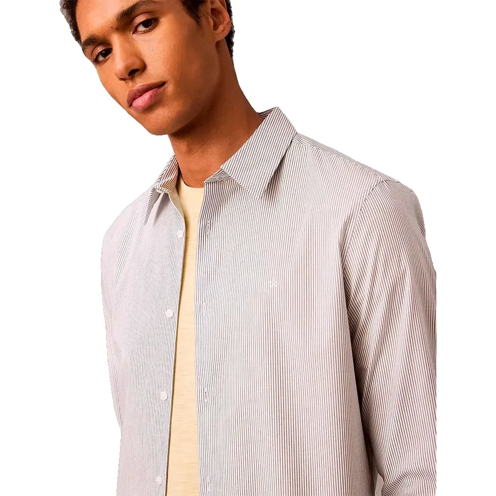Рубашка с длинным рукавом Slim Fit Calvin Klein, бежевый — фото 4