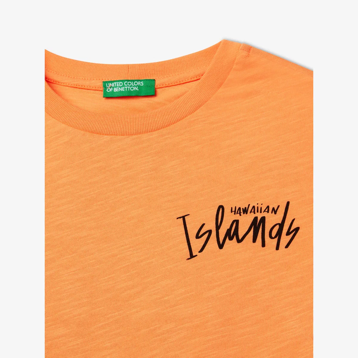 Свободная футболка с коротким рукавом из хлопкового трикотажа, размер 6-14 лет Benetton, абрикосовый — фото 2