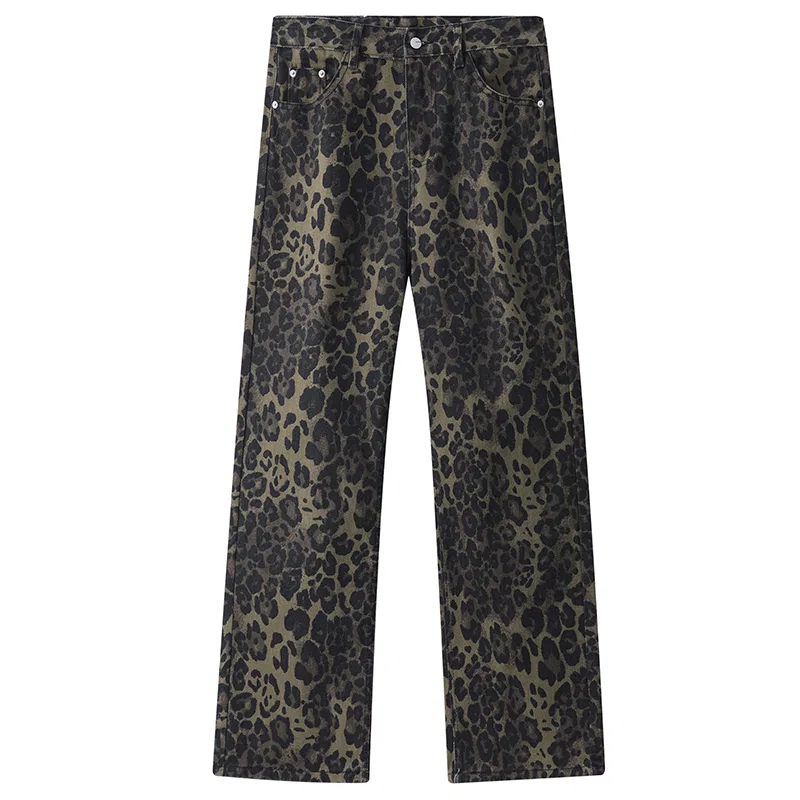 Детские джинсы с принтом Leopard Print, свободного кроя, MostwantedLab