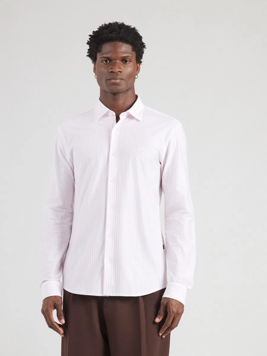 Рубашка BOSS Regular fit Button Up Shirt 'Mysoft_2' в розовом цвете — фото 3
