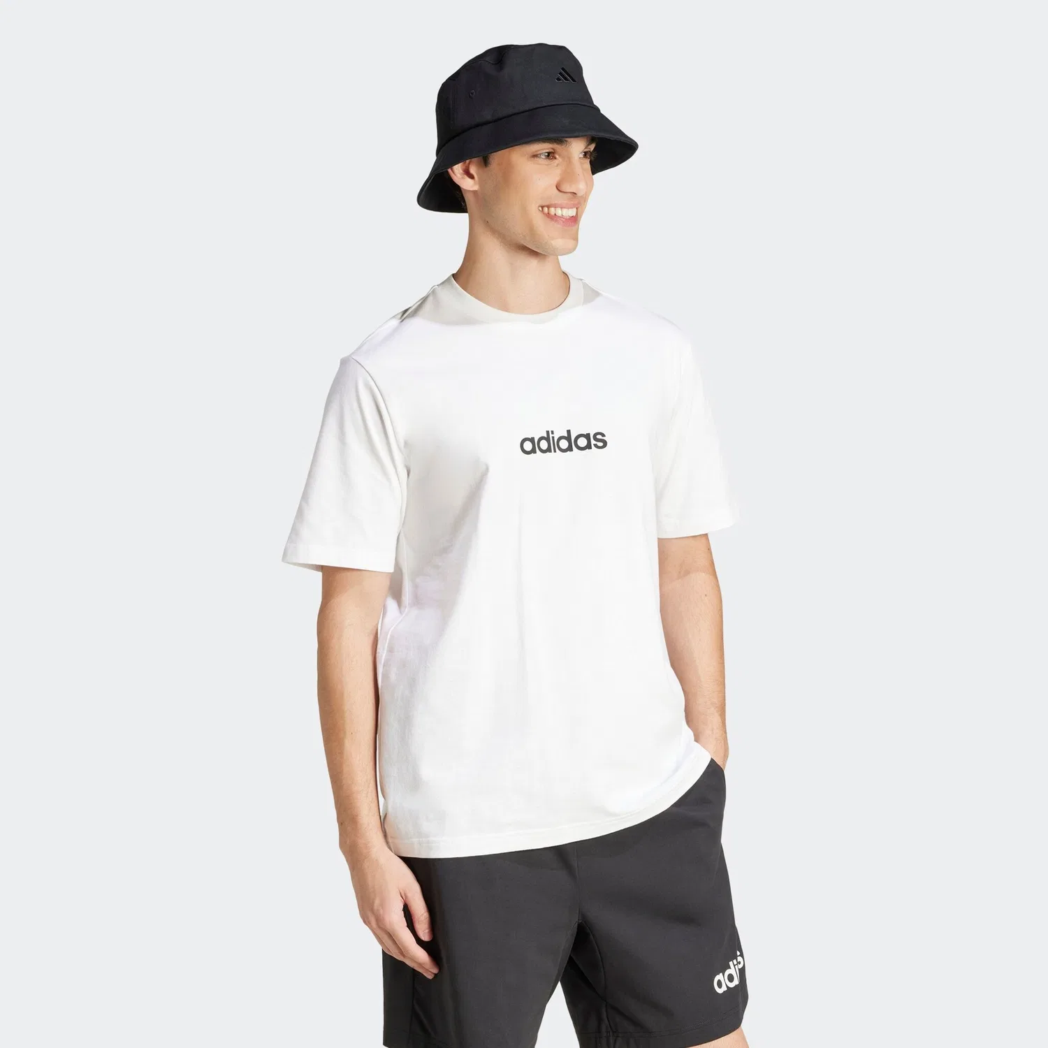 Детская футболка оверсайз с опущенным плечом Adidas Sportswear, White/Black