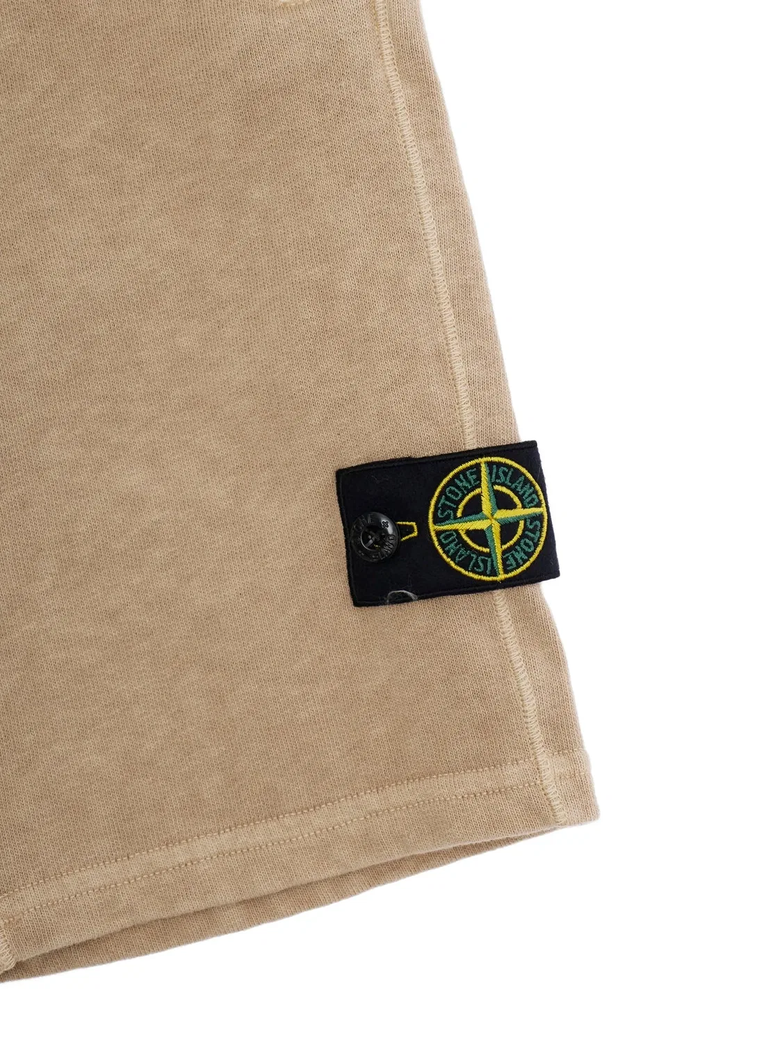 Шорты с логотипом и эластичным поясом Stone Island, бежевый — фото 2