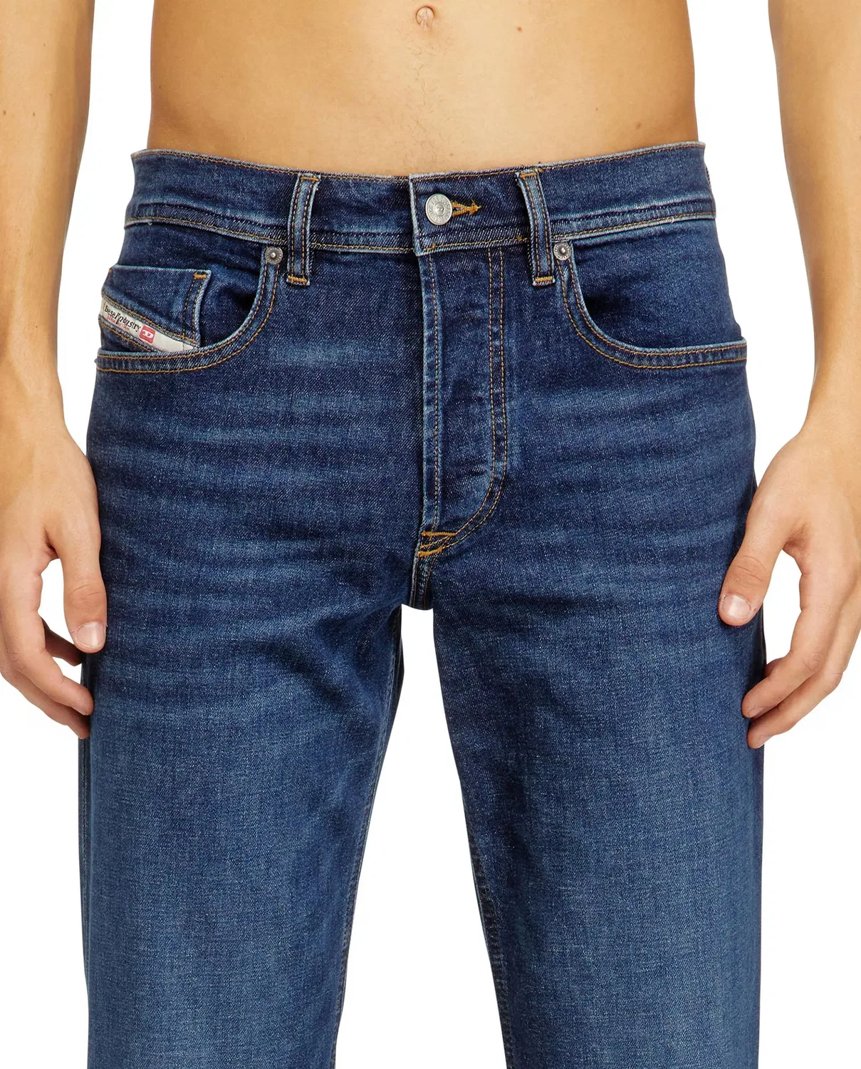 Мужские джинсы regular из хлопка Diesel, Navy Blue — фото 3