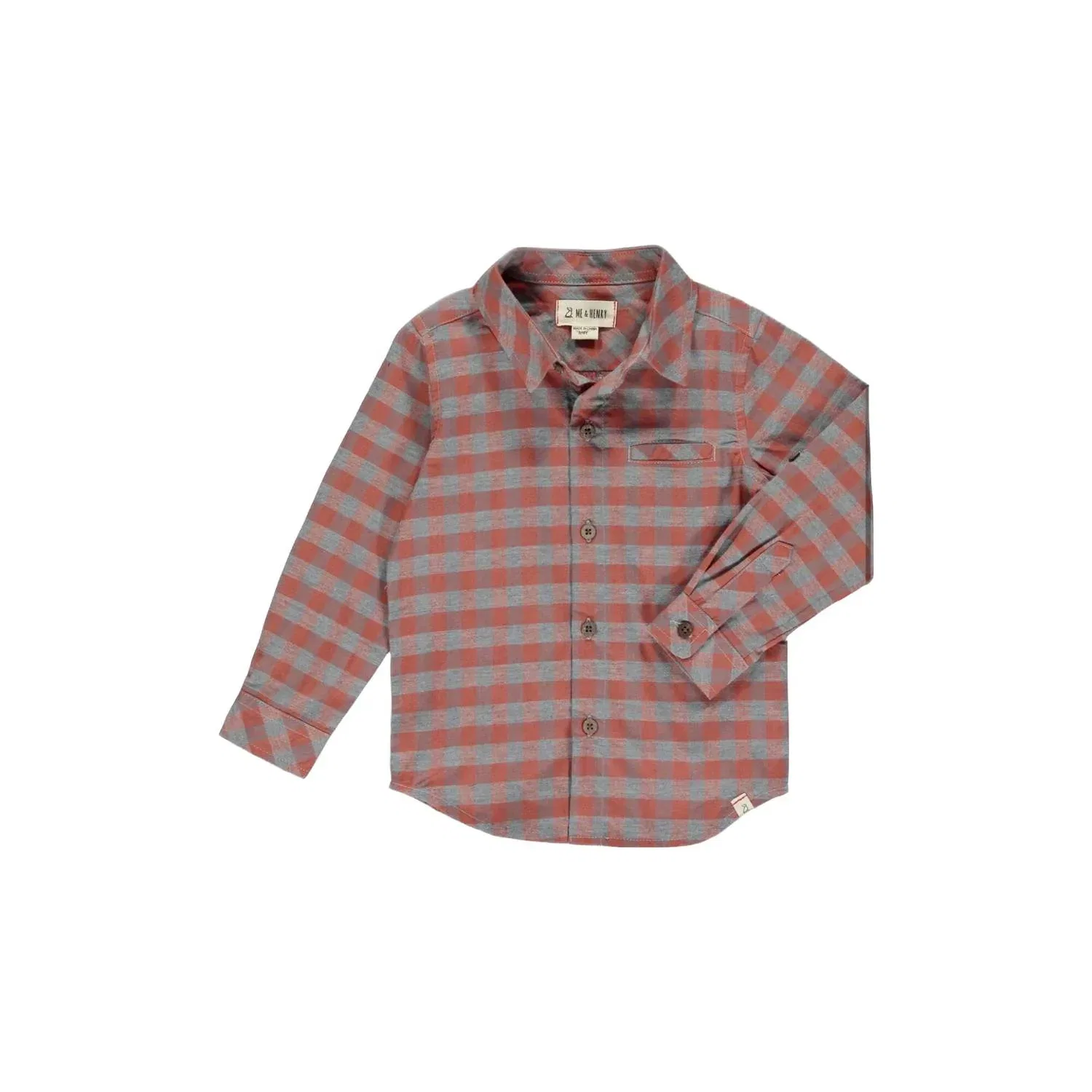 Детская рубашка для мальчиков с принтом Gavin Plaid HIDDEN, Red/Grey