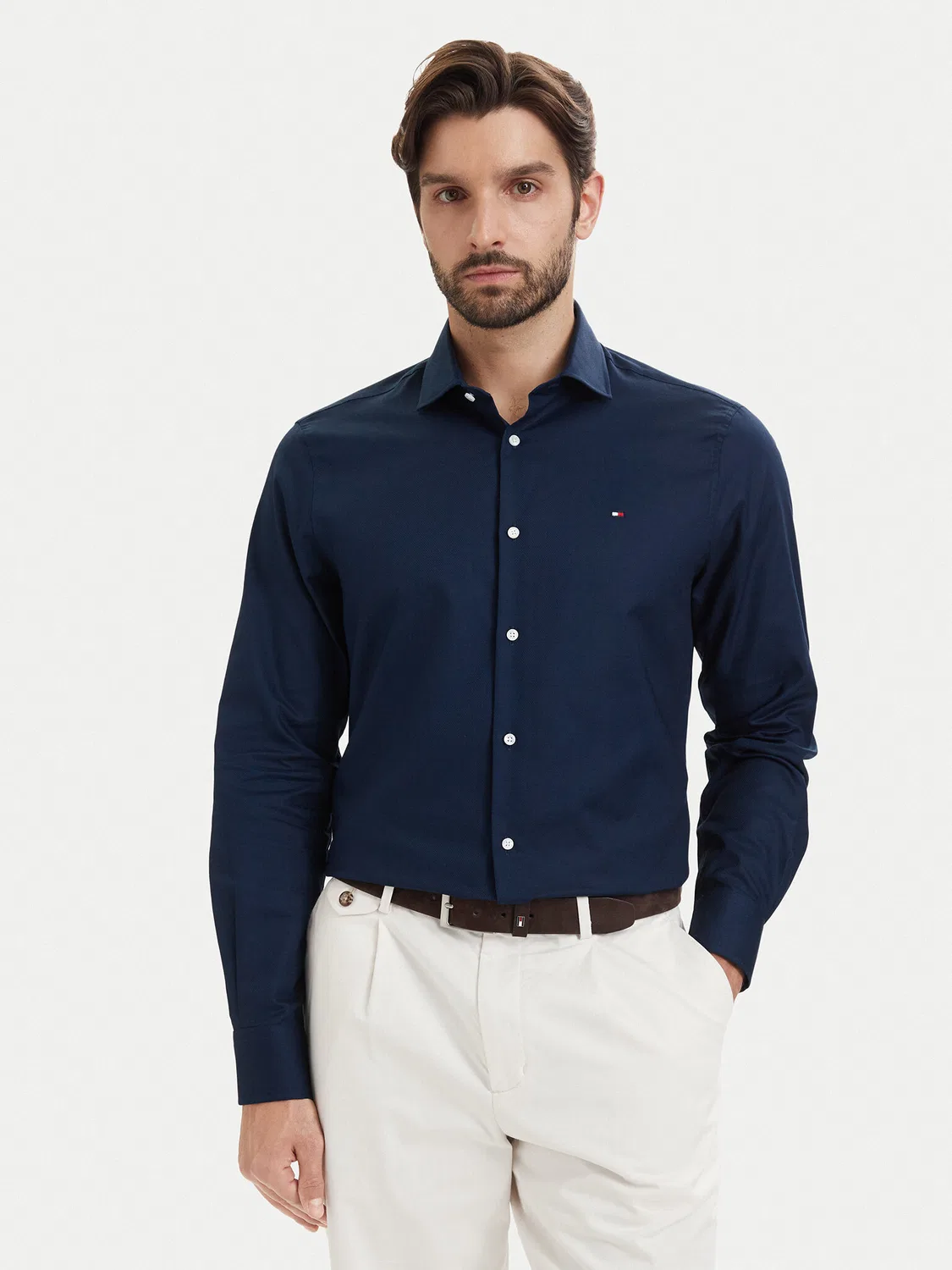 Мужская рубашка стандартного кроя Dobby Tommy Hilfiger, темно-синий