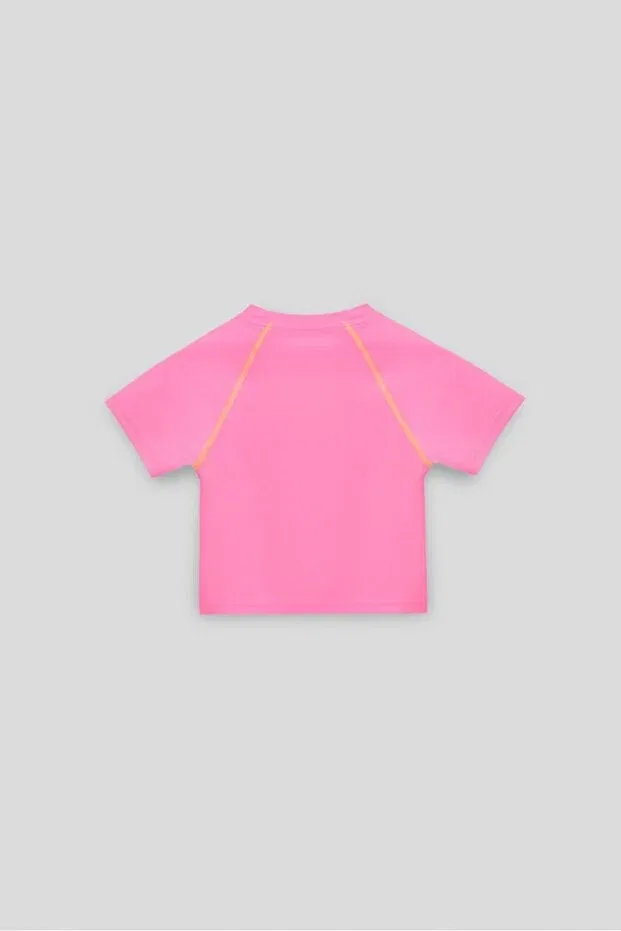 Детская футболка для девочек с коротким рукавом Tyess, Pink — фото 3