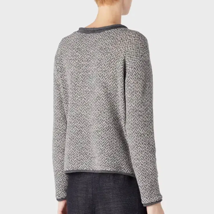 Женский свитер с круглым вырезом EMPORIO ARMANI, Gray — фото 3