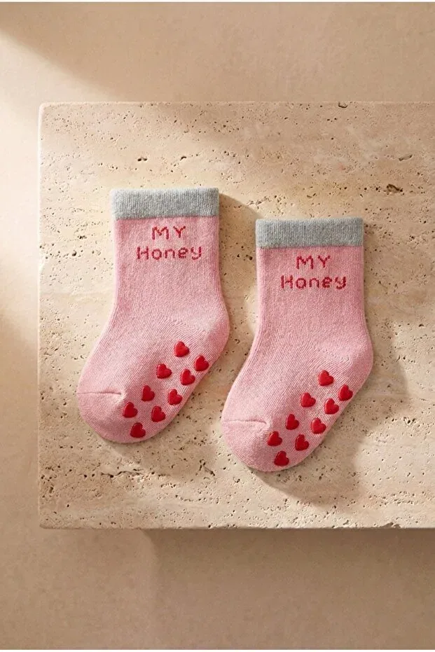 Детский комплект носков для девочек с рисунком Katia&Bony, White/Grey/Pink — фото 4
