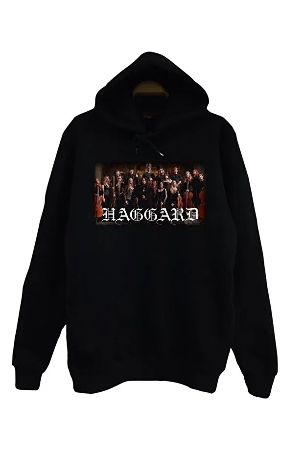Детское худи для девочек с принтом Haggard printed unisex 100% cotton black hooded sweatshirt Fame-Stoned, Black