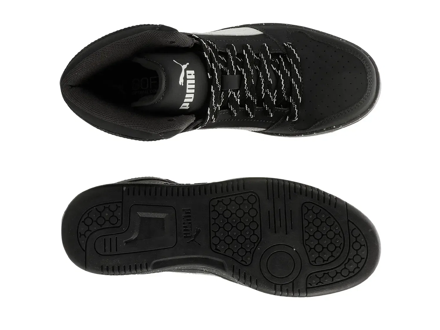 Кроссовки высокие Rebound Layup, PUMA, черно-белые — фото 3
