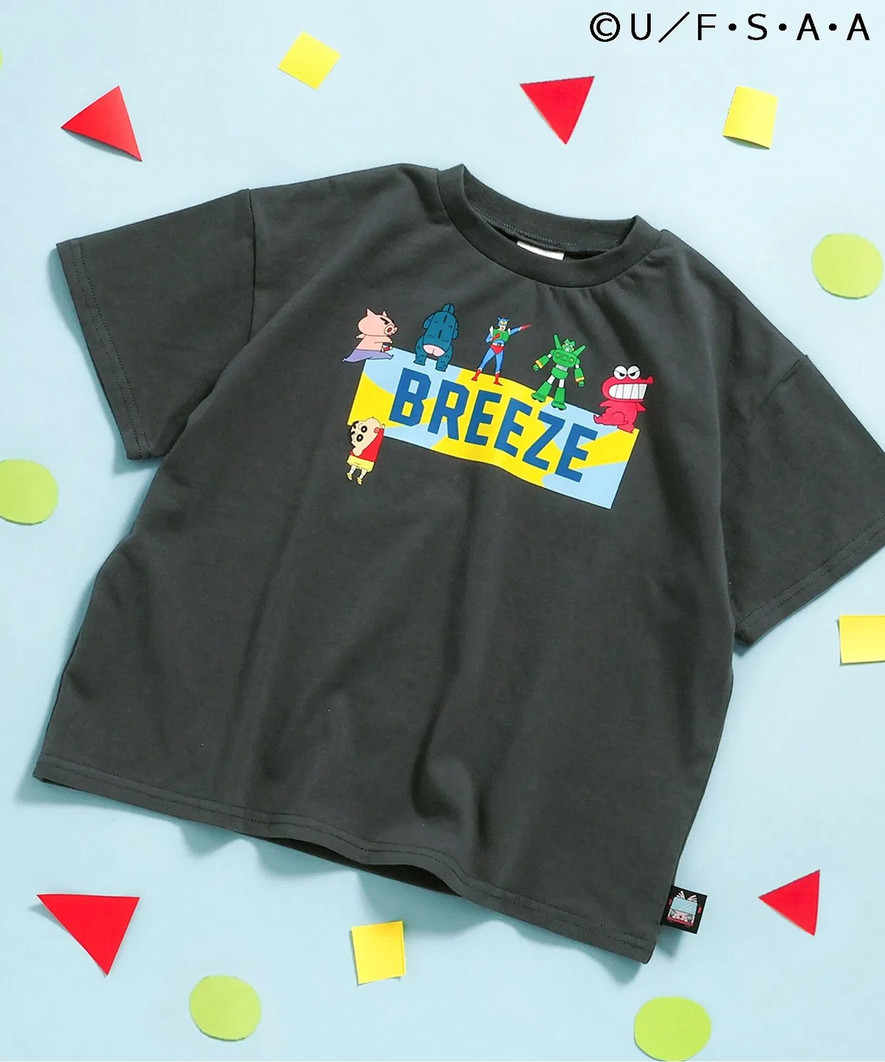 Детская футболка с принтом 4 дизайна Crayon Shin-chan BREEZE, Black