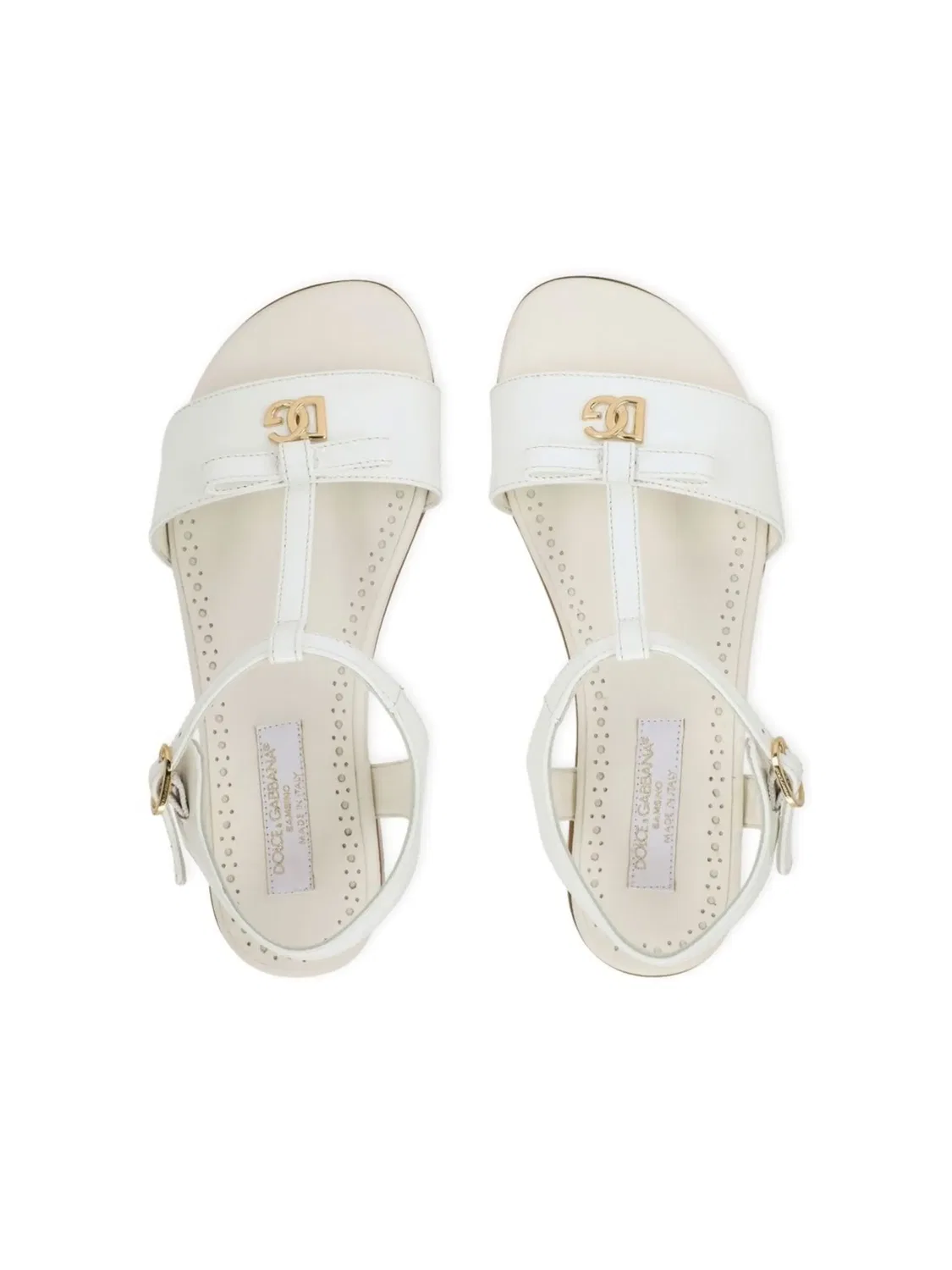 Сандалии из лакированной кожи DG-логотипа Dolce & Gabbana, белый — фото 2