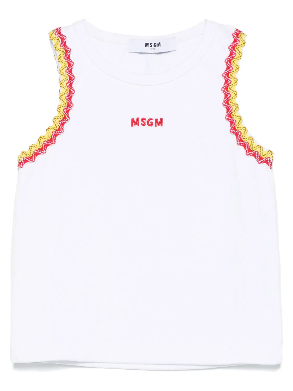 Майка-борцовка ребристая белая MSGM, белый