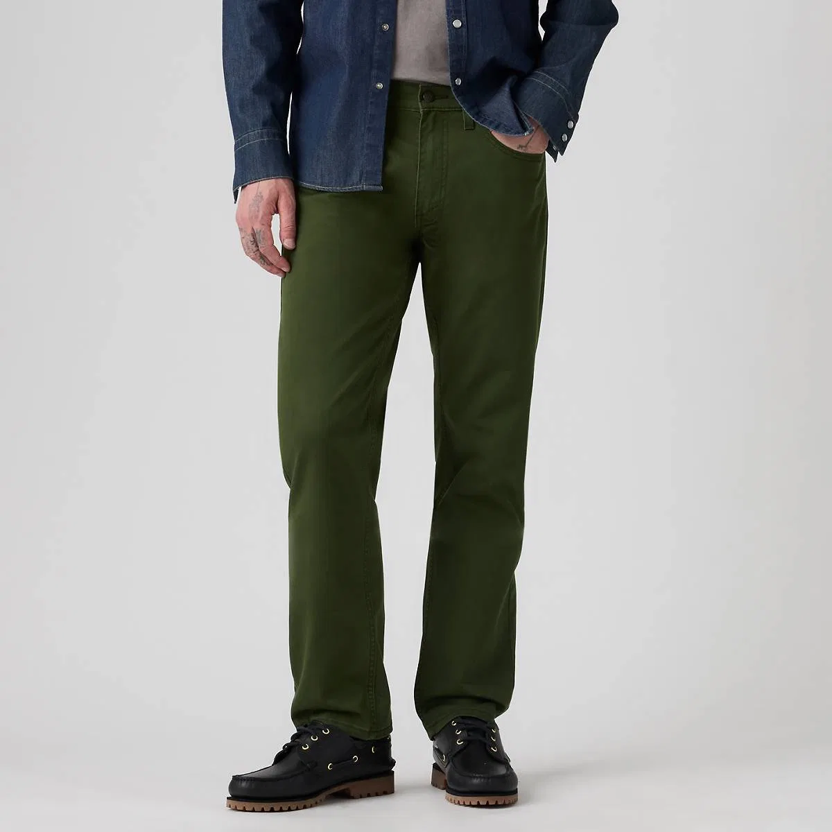 свободные прямые мужские джинсы 559 из саржи Levi's, Rosin - Green — фото 2